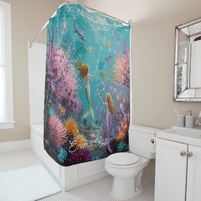 Cortina Para Box Enchanted Mermaid Underwater Scene (In Situ)