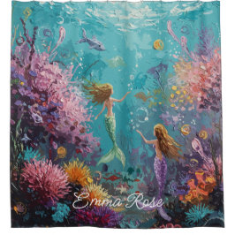 Cortina Para Box Enchanted Mermaid Underwater Scene