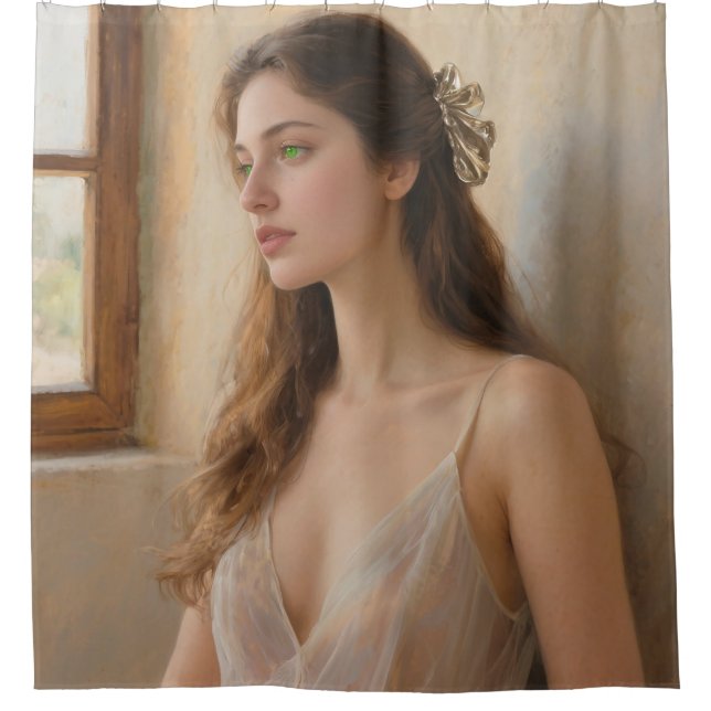 Cortina Para Box Enchanting Green Gaze (Frente)