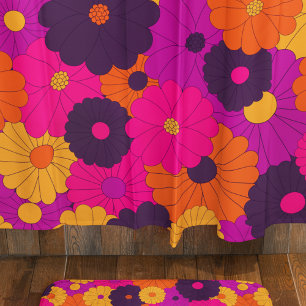 Cortina Para Box Energia da Flor de Hippie Puro e Rosa