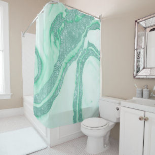 Cortina Para Box Enfumaçado Mint Verde Sparkly Sequin Marble