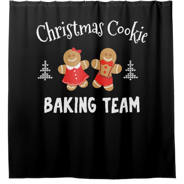 Cortina Para Box Equipe de panificação de biscoitos de Natal | pão  (Frente)