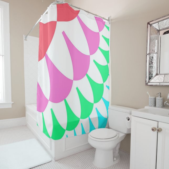 Cortina Para Box Escalas brancas do arco-íris (In Situ)