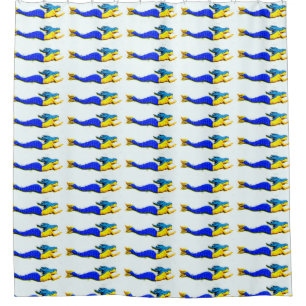 Cortina Para Box escola de natação de sereias de cauda azul