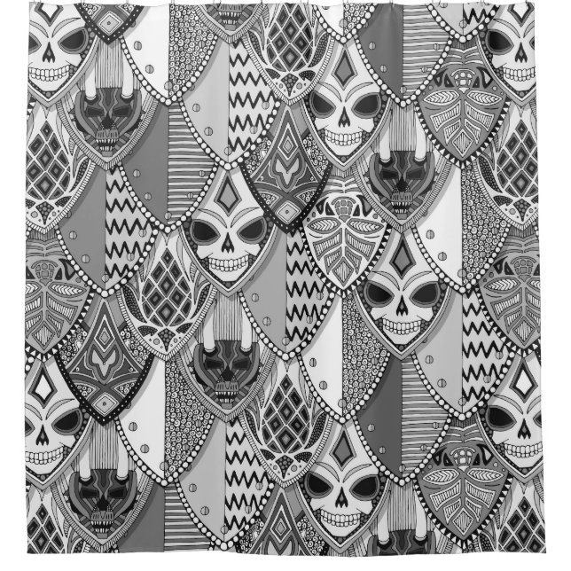 Cortina Para Box escudos góticos bw (Frente)