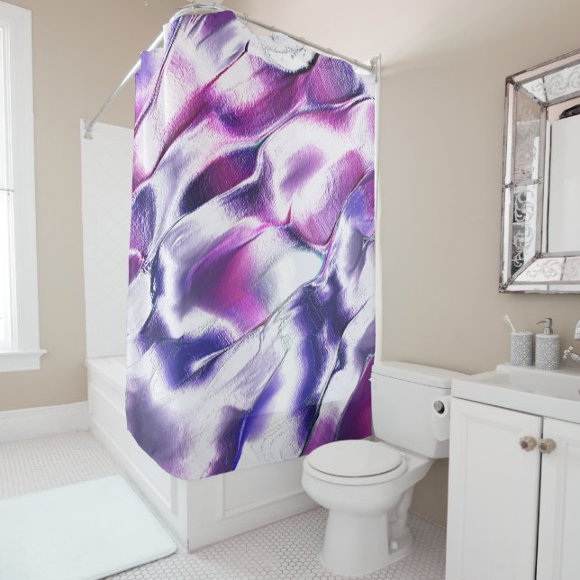 Cortina Para Box Esculido de metal fosco, em roxo e lilás (In Situ)