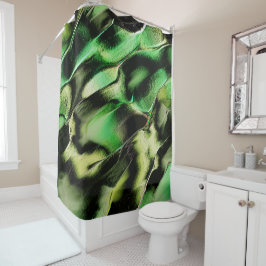 Cortina Para Box Esculpido de metal opaco, em verde e tom de creme