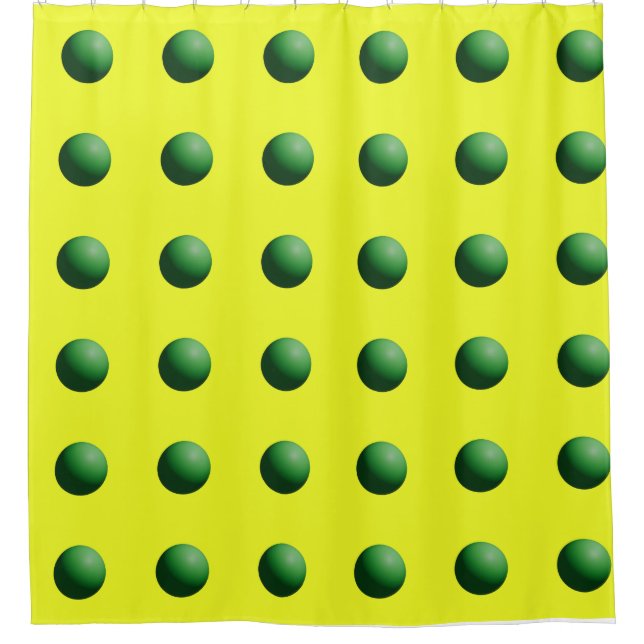 Cortina Para Box Esferas Verdes sobre Amarelo (Frente)