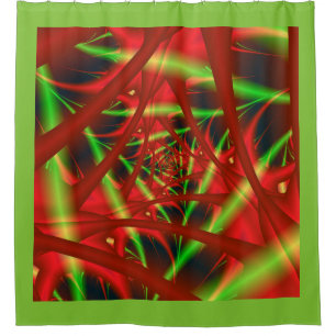Cortina Para Box Espiral da Rede Neuronal Vermelha e Verde