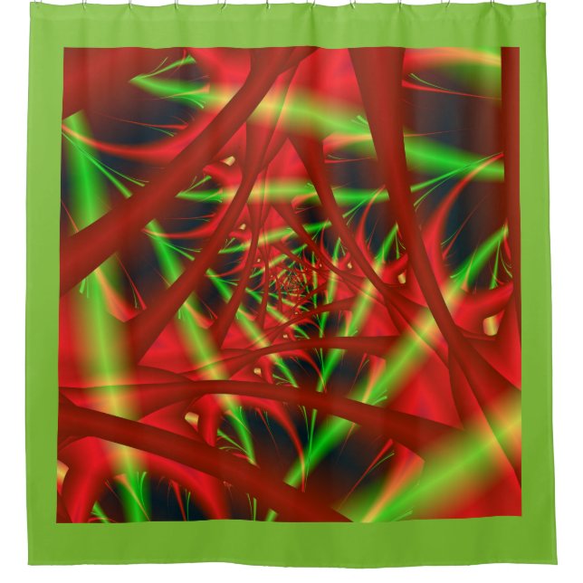 Cortina Para Box Espiral da Rede Neuronal Vermelha e Verde (Frente)