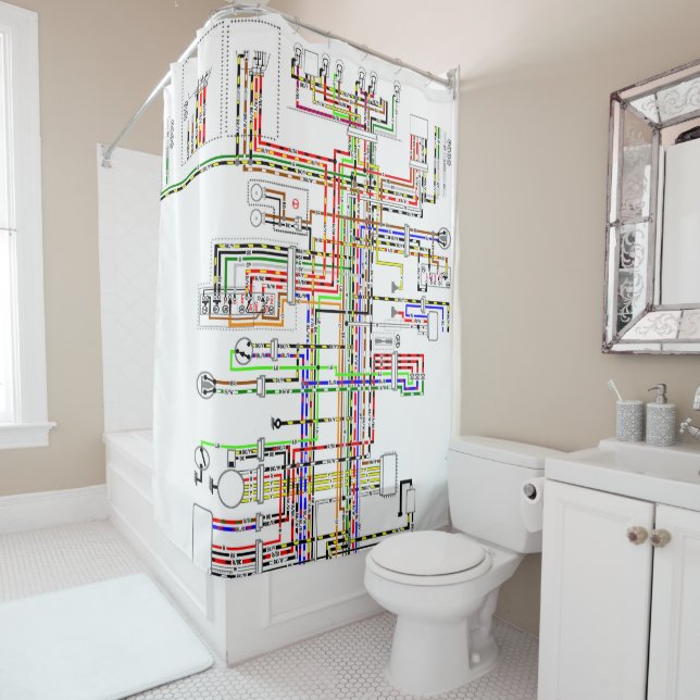 Cortina Para Box Esquema elétrico colorido (In Situ)