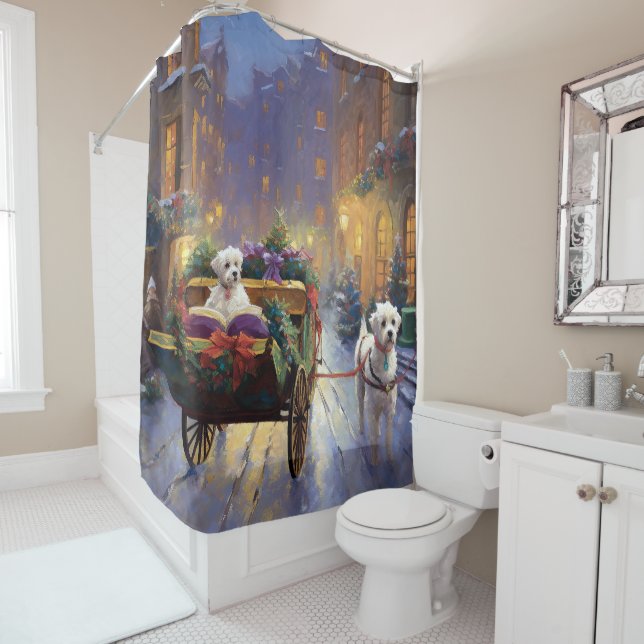 Cortina Para Box Estação Festiva de Natal Maltês (In Situ)