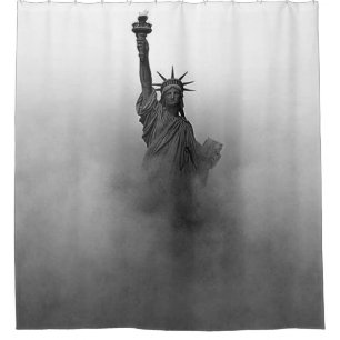 Cortina Para Box Estátua da liberdade patriótica de NYC na névoa
