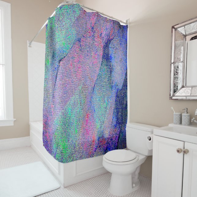 Cortina Para Box Estilo de couro rugoso com tinta vestida, azulado (In Situ)