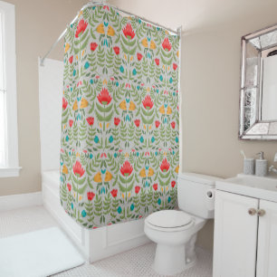 Cortina Para Box Estilo de Tableau Floral Elegante