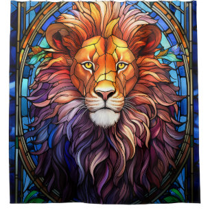 Cortina Para Box Estilo de Tiffany, Lion Majestésico
