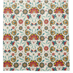 Cortina Para Box Estilo floral do indonésio de Boho do Batik