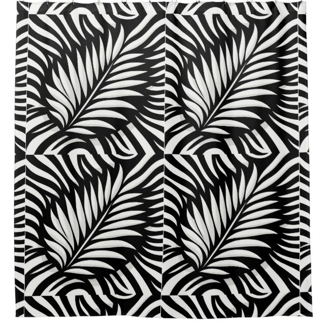 Cortina Para Box Estilo Leaf Zebra Stripes (Frente)
