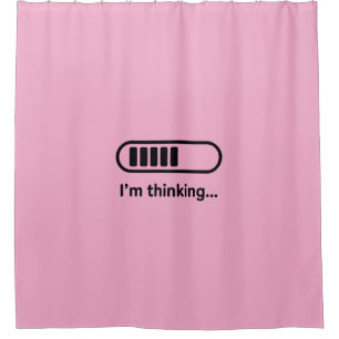 Cortina Para Box Estou Pensando... Barra de Progresso Rosa Minimali