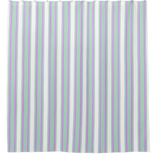 Cortina Para Box Estrias de doces mint e lilac (Frente)