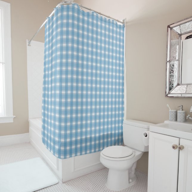 Cortina Para Box Eterno Gingham Sky Blue (In Situ)