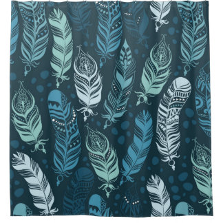 Cortina Para Box Ethnic feathers seamless pattern