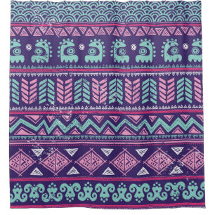 Cortina Para Box Étnica Tribal: Padrão Colorido Sem Costura.