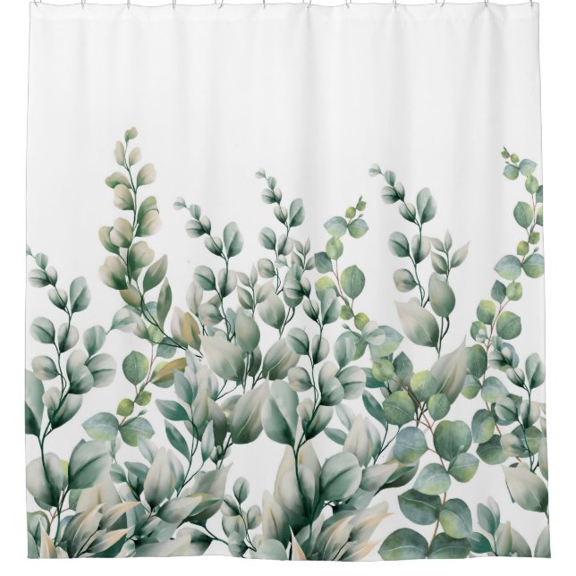 Cortina Para Box Eucalyptus Leaf verde (Frente)