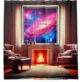 Cortina Para Box Exibição de Galáxia de Janelas