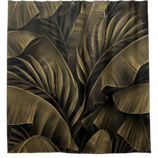 Cortina Para Box Exótico tropical: Natureza Ouro Grunge