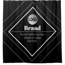 Cortina Para Box Faça o Upload do Seu Logotipo e Design de Texto Pe