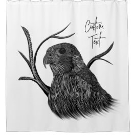 Cortina Para Box Falcão Peregrino em Ramais de Árvore com Escrita M