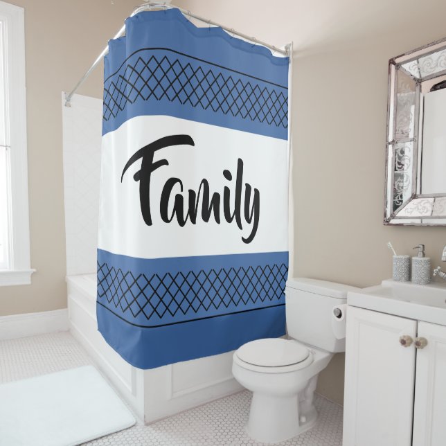 Cortina Para Box Família Azul (In Situ)