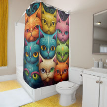 Família de Gatos Artísticos