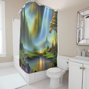 Cortina Para Box Fantasia da Natureza com Glória em Cama