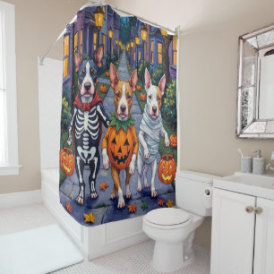 Cortina Para Box Fantasias de Bull Terrier no Halloween Trick-or-Tr