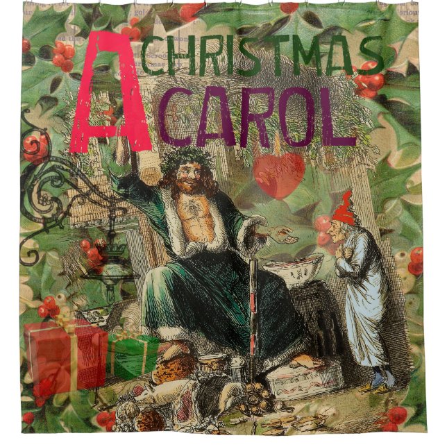 Cortina Para Box Fantasma da Ilustração de Natal Presente (Frente)