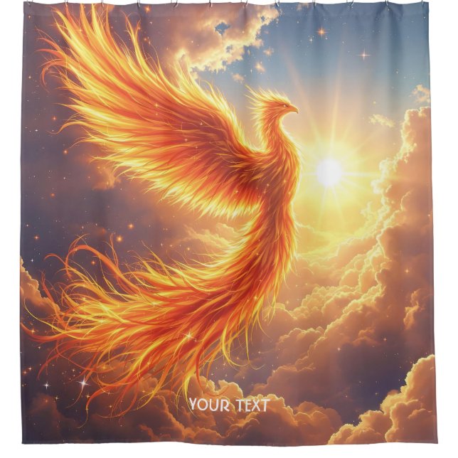 Cortina Para Box Fantasy Cuja Flaming Phoenix Sobe (Frente)