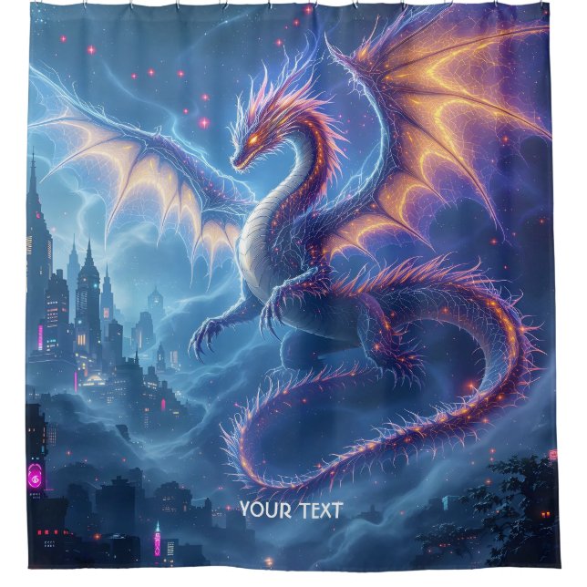 Cortina Para Box Fantasy Cute Blue Dragon City (Frente)
