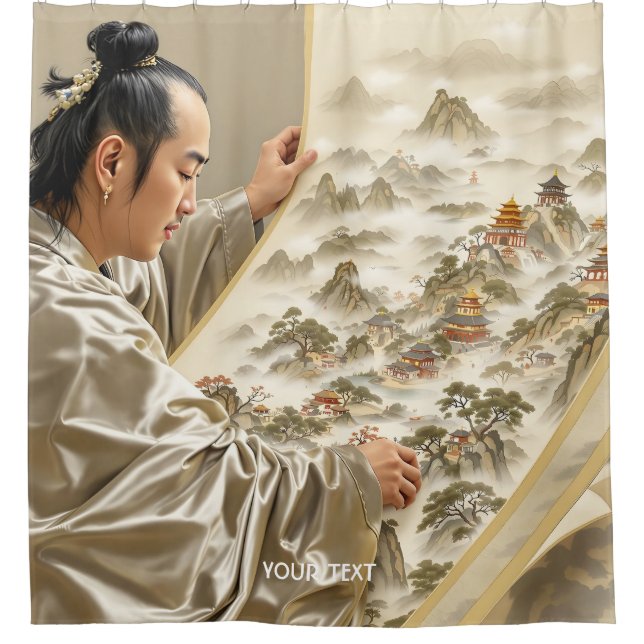 Cortina Para Box Fantasy Cute Japanese Painter Landscape (Frente)