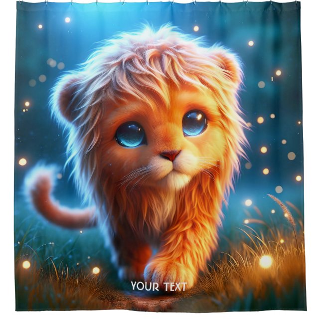 Cortina Para Box Fantasy Cute Lion Cub Stars (Frente)