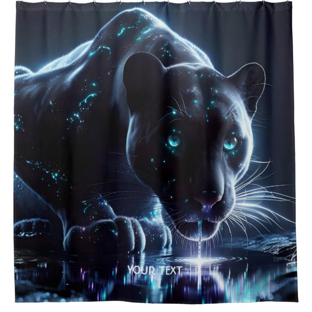 Cortina Para Box Fantasy Cute Panther Bebendo Water (Frente)