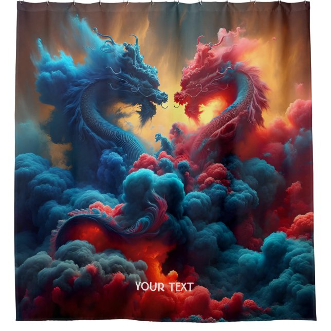 Cortina Para Box Fantasy Cute Red Dragon (Frente)