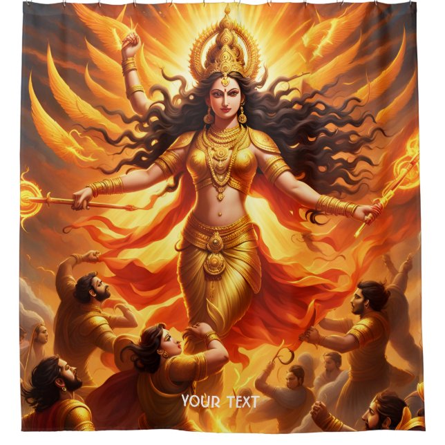 Cortina Para Box Fantasy Cute Vivid Deusa Durga Batalha (Frente)
