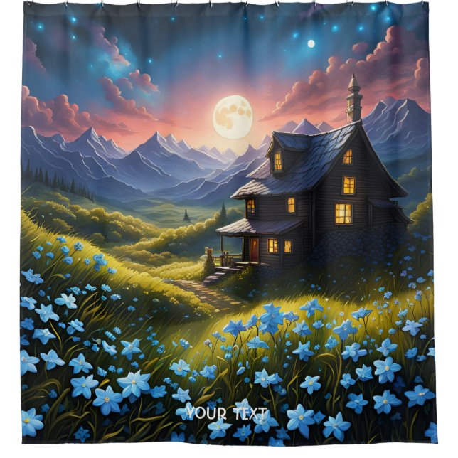 Cortina Para Box Fantasy Cute Vivid House Night Moon (Frente)