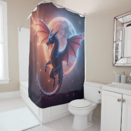 Cortina Para Box Fantasy Realm Bath Decor: Dragon Shower Curtain