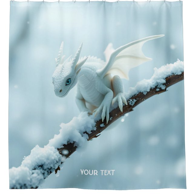 Cortina Para Box Fantasy White Baby Dragon (Frente)