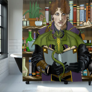 Cortina Para Box Fantasy Wizard Livros Poções de Dragões