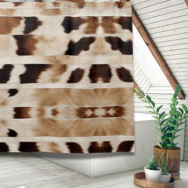 Cortina Para Box Farmhouse Impressão da Rússia - Cowboy Ocidental (Rustic Farmhouse Cow Print Cowboy Western Country Shower Curtain)