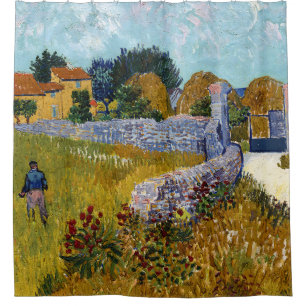 Cortina Para Box Farmhouse in Provence (1888) por Vincent Van Gogh